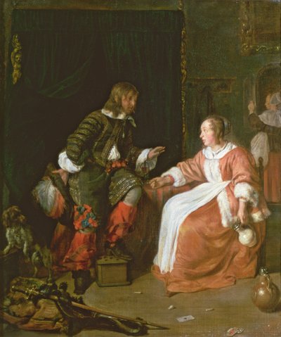 Une servante et un officier, vers 1660-70 - Gabriel Metsu